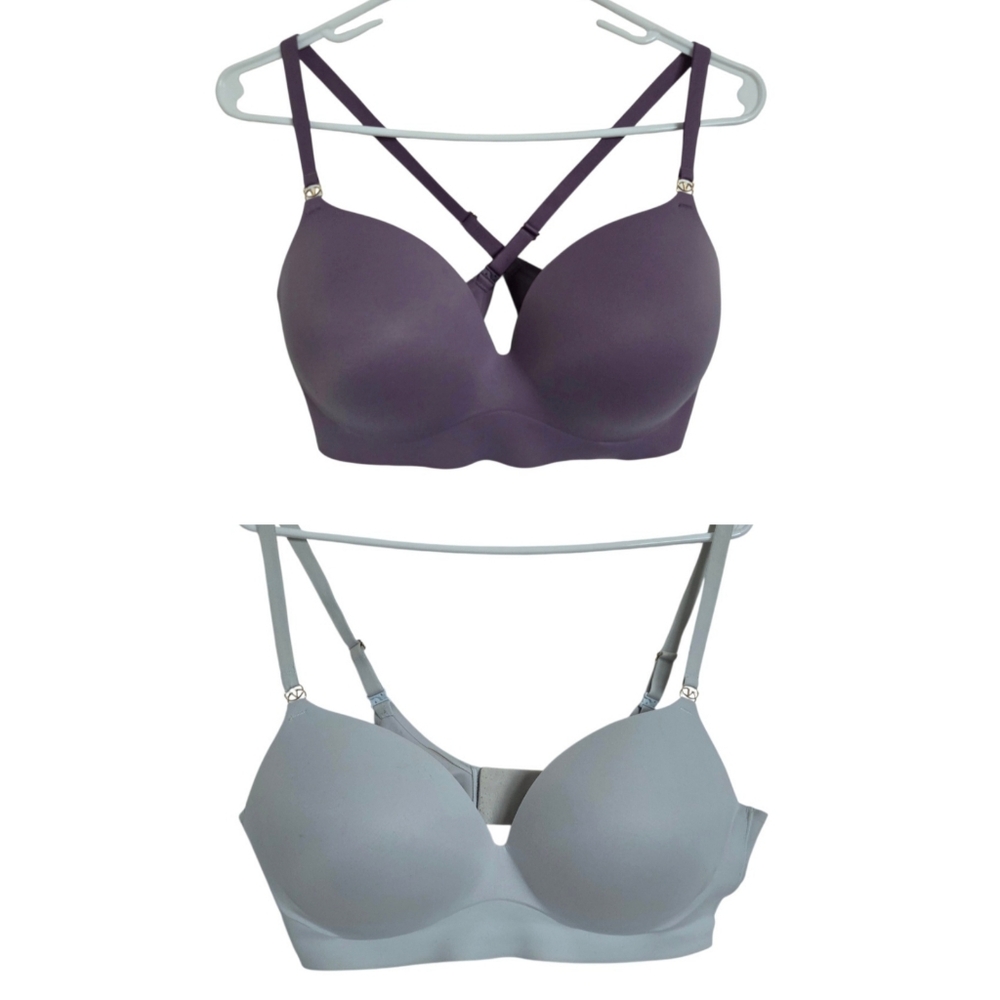 Victoria’s Secret Dream Smooth Wireless Push-Up Bra‎ 38DD Seamless T-shirt Lot 2